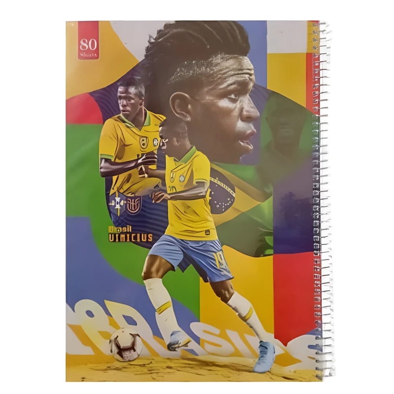 دفتر مشق 80 برگ مدل فوتبالی طرح وینیسیوس کد 118195