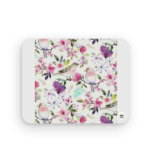 ماوس پد شادیت مدل گل و پرنده آبرنگی کد 01 سایز 24*19 سانتی متر