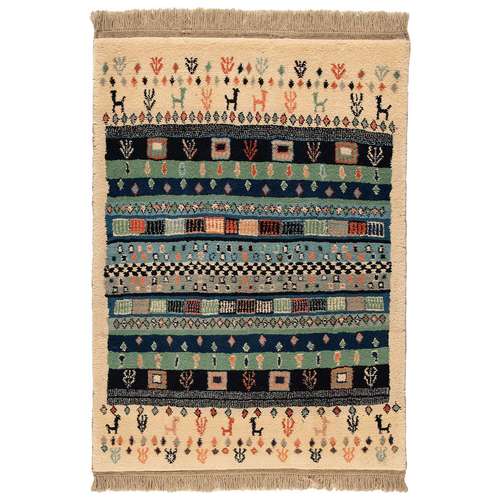 گبه دستباف یک و نیم متری شرکت سهامی فرش ایران طرح محرمات کد 411242