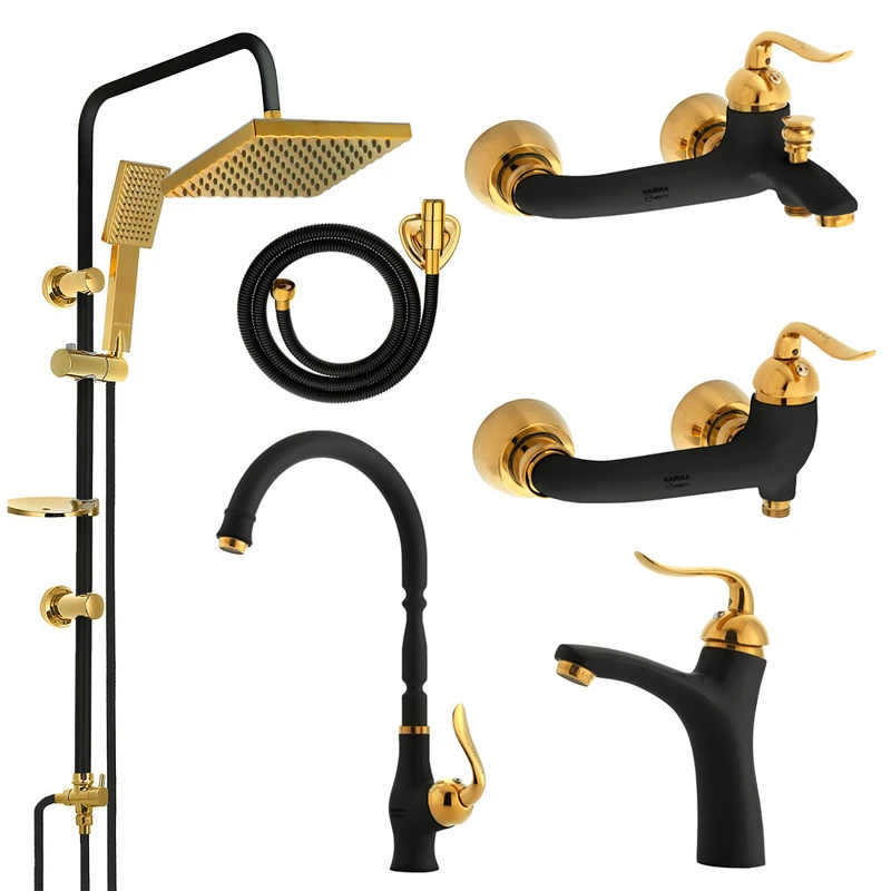 ست شیرآلات نایریکا مدل آرچر کد BL-02 مجموعه 6 عددی