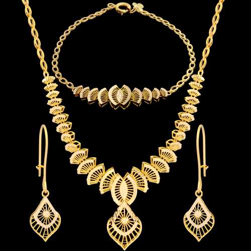 نیم ست طلا 18 عیار زنانه طلای مستجابی مدل آفور کد T1260 1221