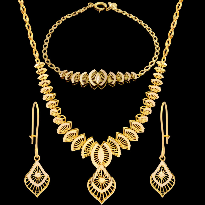 نیم ست طلا 18 عیار زنانه طلای مستجابی مدل آفور کد T1260 1221