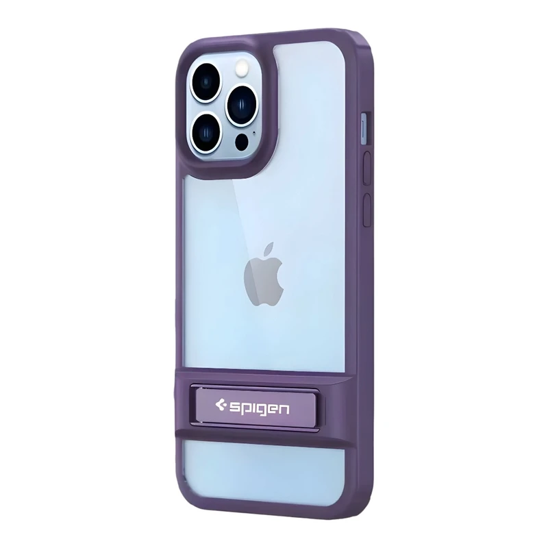 کاور اسپیگن طرح پشت شیشهای استند شو مناسب برای گوشی موبایل اپل IPHONE 14 PRO MAX