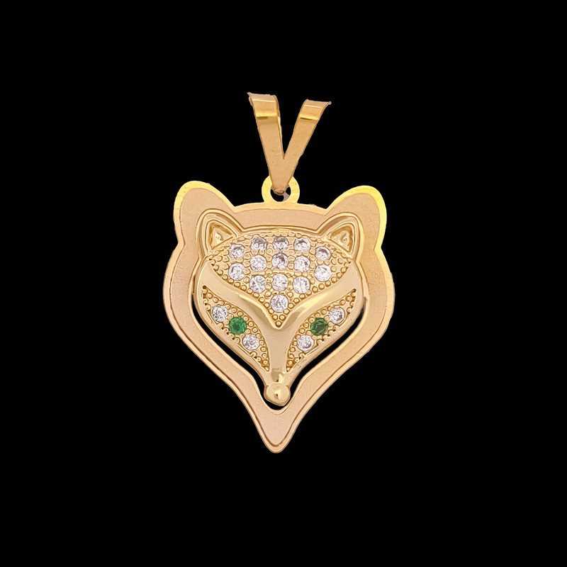 آویز گردنبند طلا 18 عیار زنانه ناریا طرح فاکس