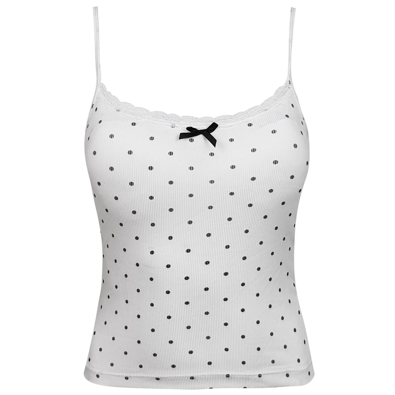 کراپ‌تاپ زنانه ماییلدا مدل پددار خال خالی کد 5301-6853