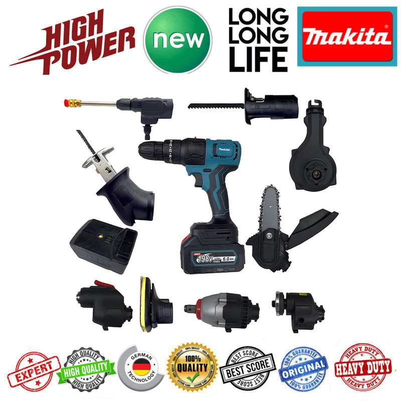 مجموعه 18 عددی پیچ گوشتی شارژی چند کاره ماکیتا مدل Makita 6AH-198V