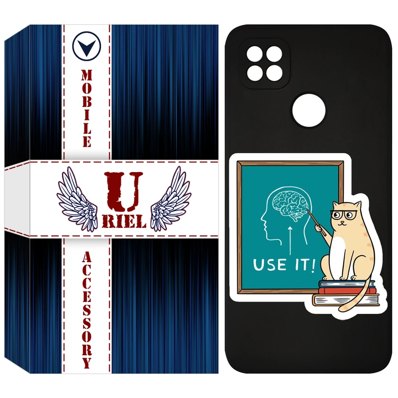 کاور یوریل مدل KSH کد 95 طرح گربه عاقل مناسب برای گوشی موبایل شیائومی Redmi 9C / 10A