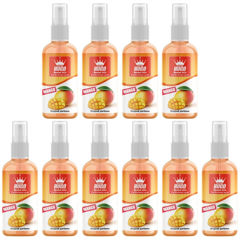 اسپری خوشبو کننده خودرو هوگو کد 013 با رایحه انبه حجم 50 میلی لیتر بسته 10 عددی