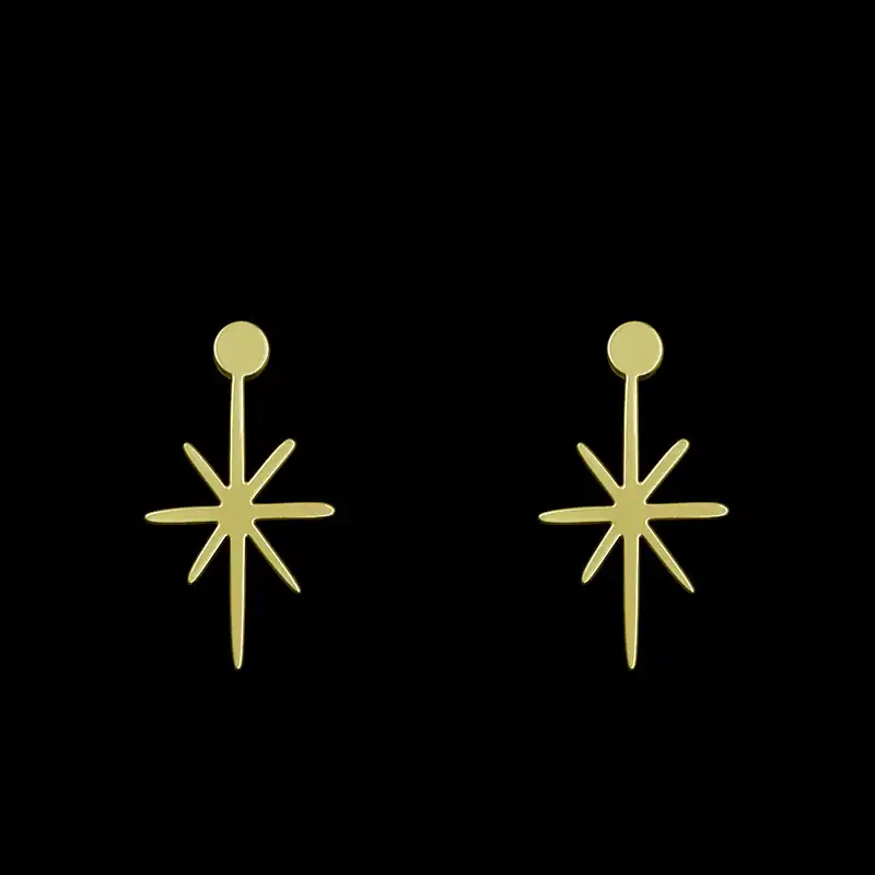 گوشواره طلا 18 عیار زنانه مدوپد مدل ستاره کد GA1-15486