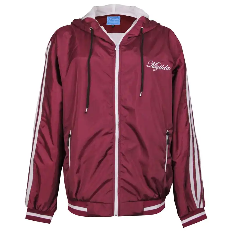 کاپشن ورزشی مردانه ماییلدا مدل کلاه دار زیپی کد 4084_MY رنگ زرشکی