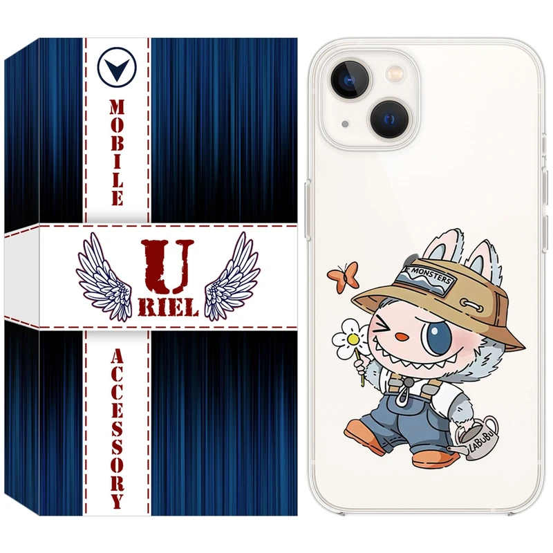 کاور یوریل مدل Clear کد 111 طرح لبوبو Labubu مناسب برای گوشی موبایل اپل iPhone 13 mini