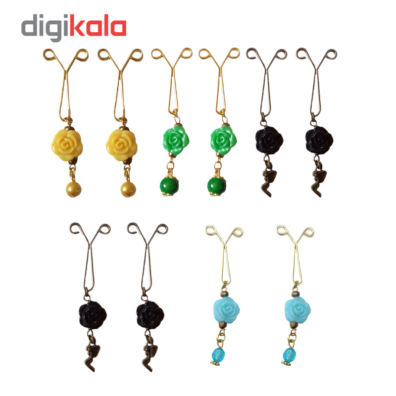 گیره روسری زنانه مدل 101010 مجموعه 10 عددی