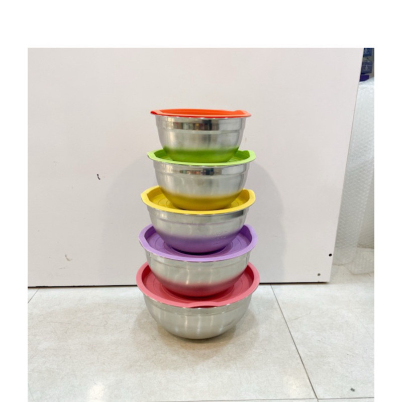 سرویس لگن استیل یونیک لایف مدل UL-4731C مناسب برای قرار دادن مواد غذایی، میوه ، سبزیجات مجموعه 5 عددی