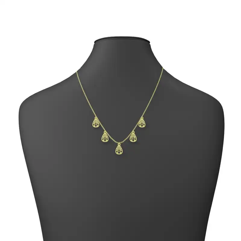 گردنبند طلا 18 عیار زنانه مدوپد مدل هندسی کد RNA10596