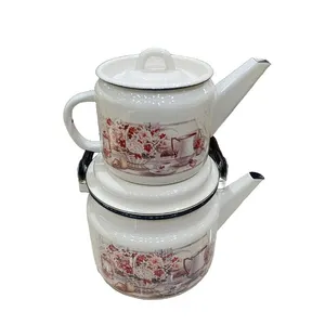 ست کتری و قوری طرح گل مدل U7YHET گنجایش کتری 2 لیتر گنجایش قوری 1 لیتر