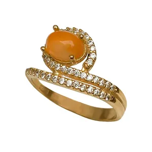 انگشتر نقره زنانه مدل 005-1 عقیق یمن