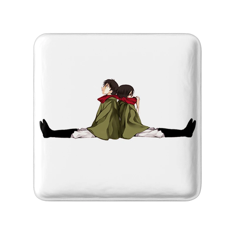 مگنت خندالو طرح میکاسا و ارن انیمه اتک آن تایتان Attack on Titan  مدل مربعی کد 18601