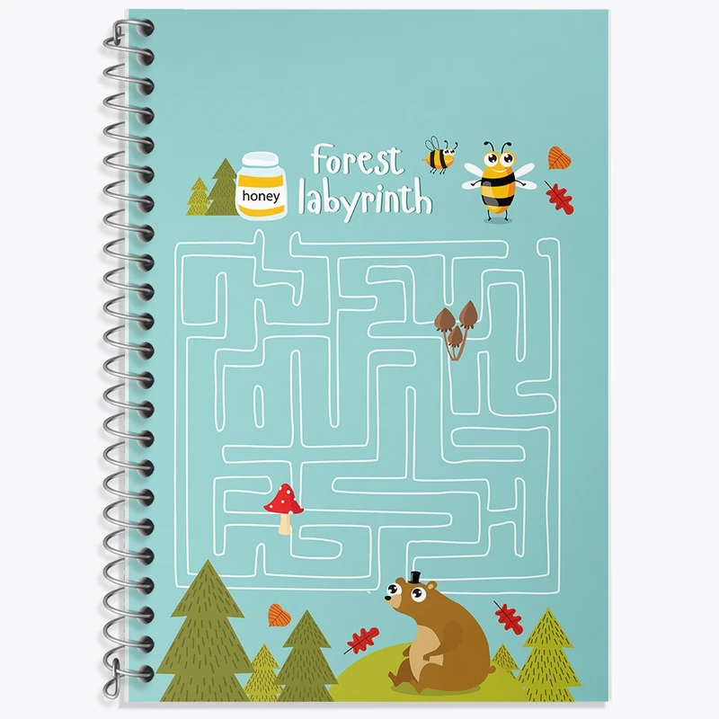 دفتر زبان 50 برگ خندالو مدل دو خط طرح بازی ماز کد N793