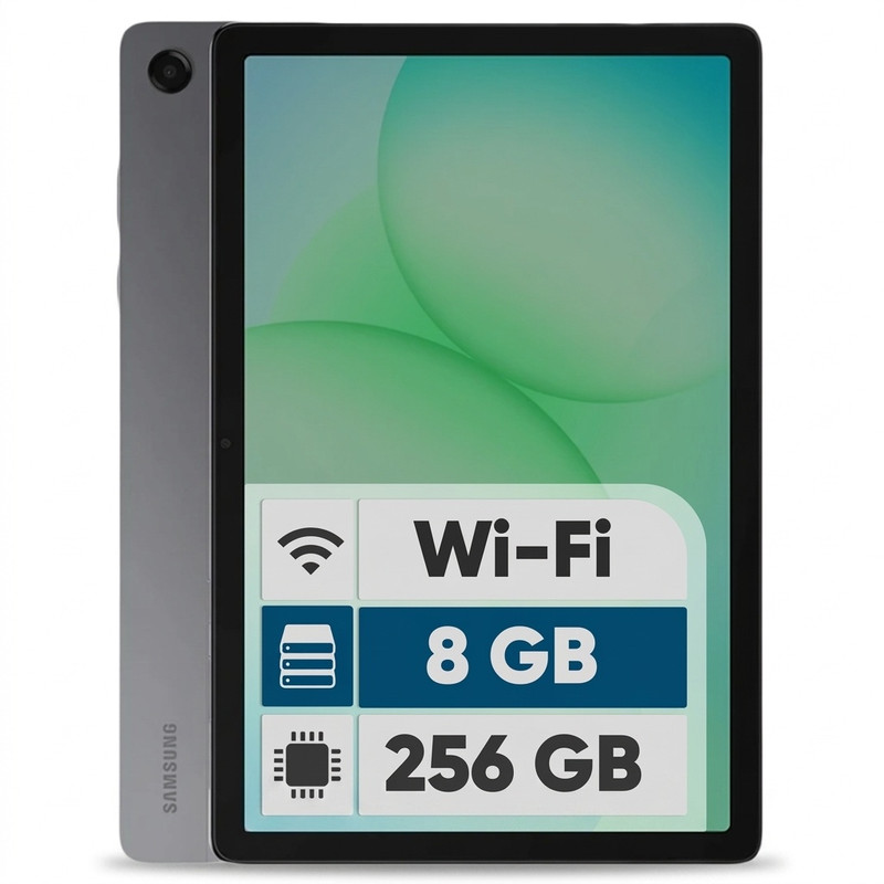 تبلت 11 اینچ سامسونگ مدل Galaxy Tab A11 Plus Wi-Fi، ظرفیت 256 گیگابایت و رم 8 گیگابایت، رزولوشن دوربین 8 مگاپیکسل به همراه شارژر دیواری 25 وات سامسونگ مدل T2510