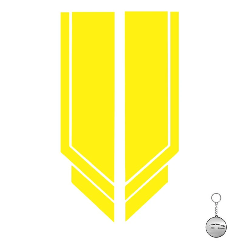 برچسب بدنه خودرو مهدیار  کد BK004Y بسته  دو عددی به همراه جا کلیدی