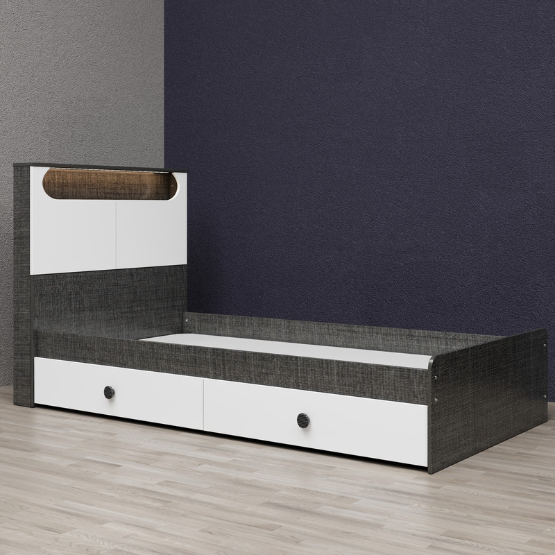 تخت خواب یک نفره وینه چوب مدل آرتا سایز 100x200 سانتی متر