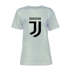 تی شرت آستین کوتاه زنانه مدل JUVENTUS کد L217 رنگ طوسی