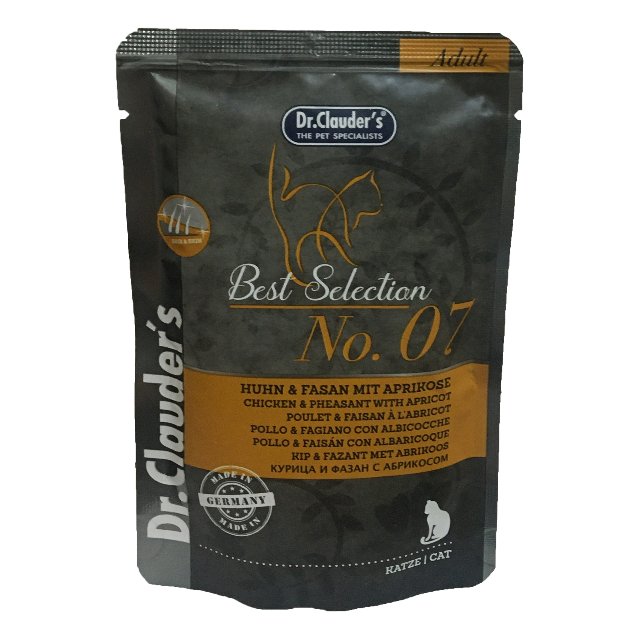 غذای پوچ گربه دکتر کلادرز مدل Best selection adult No.7 وزن 85 گرم