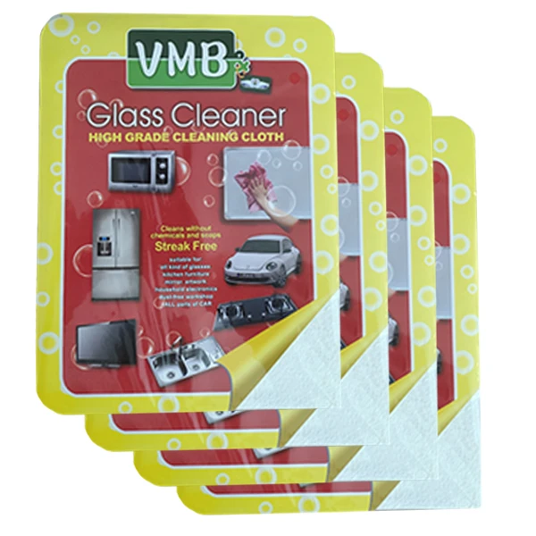 دستمال نظافت خانه و آشپزخانه الیاف مصنوعی مدل وی ام بی بسته 4 عددی