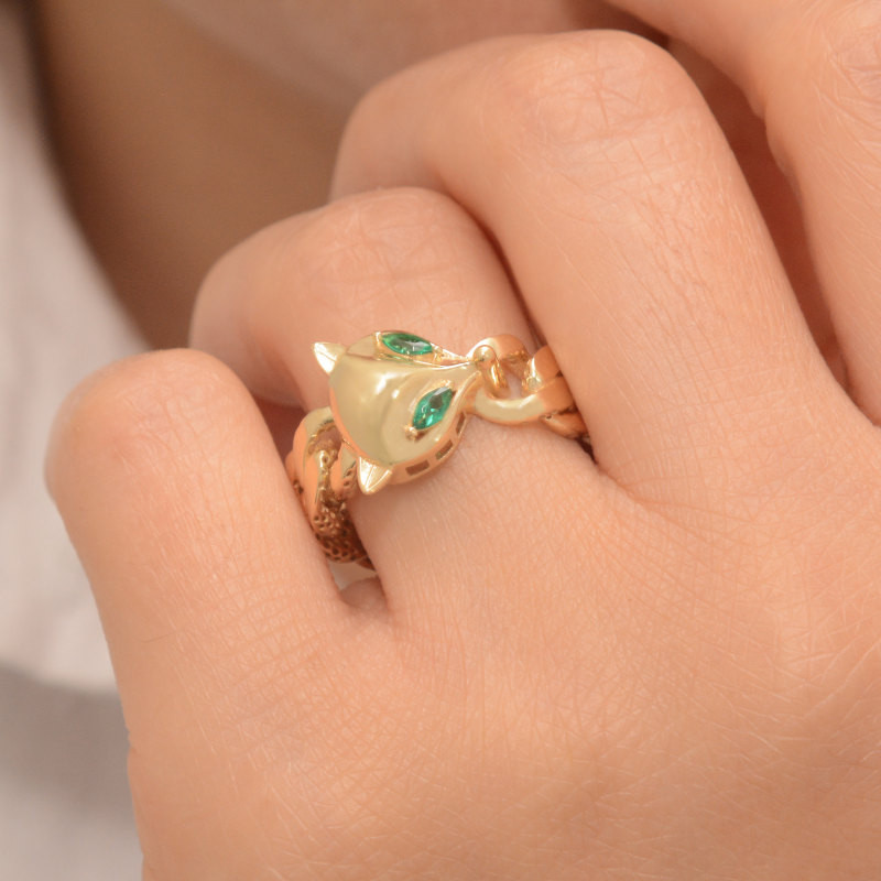 انگشتر طلا 18 عیار زنانه طلای مستجابی مدل روباه کد 54