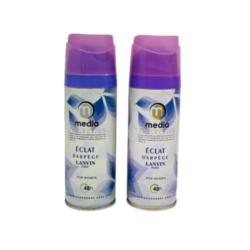 اسپری بدن زنانه مدیا مدل  اکلت حجم 200 میلی لیتر مجموعه 2 عددی