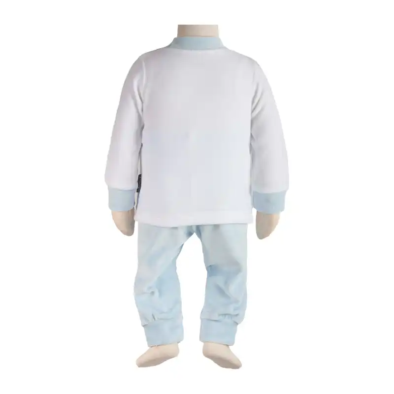 ست بلوز و شلوار نوزادی آدمک مدل خرس کد 110032 رنگ آبی