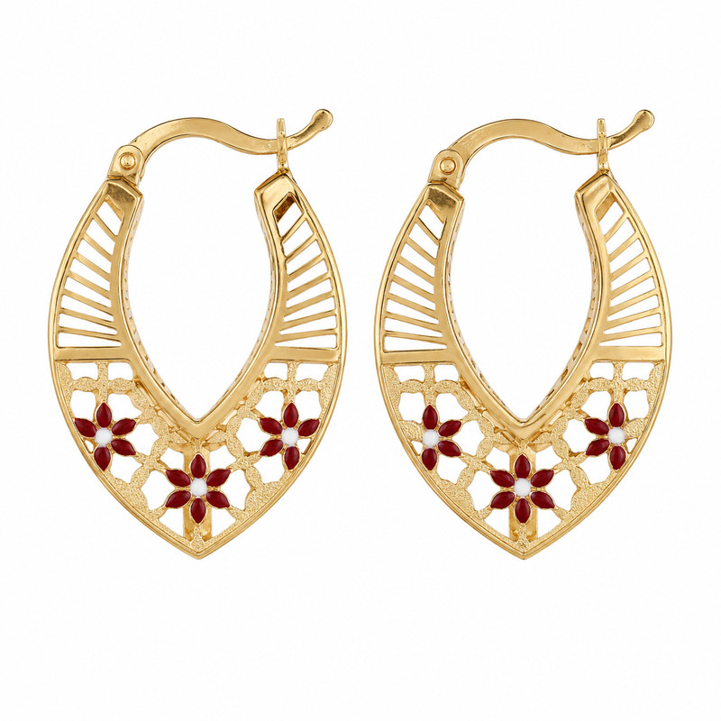 گوشواره کلیپسی طلا کم اجرت 18 عیار زنانه مان گالری مدل رونیز اشکی کد EA01-0023800