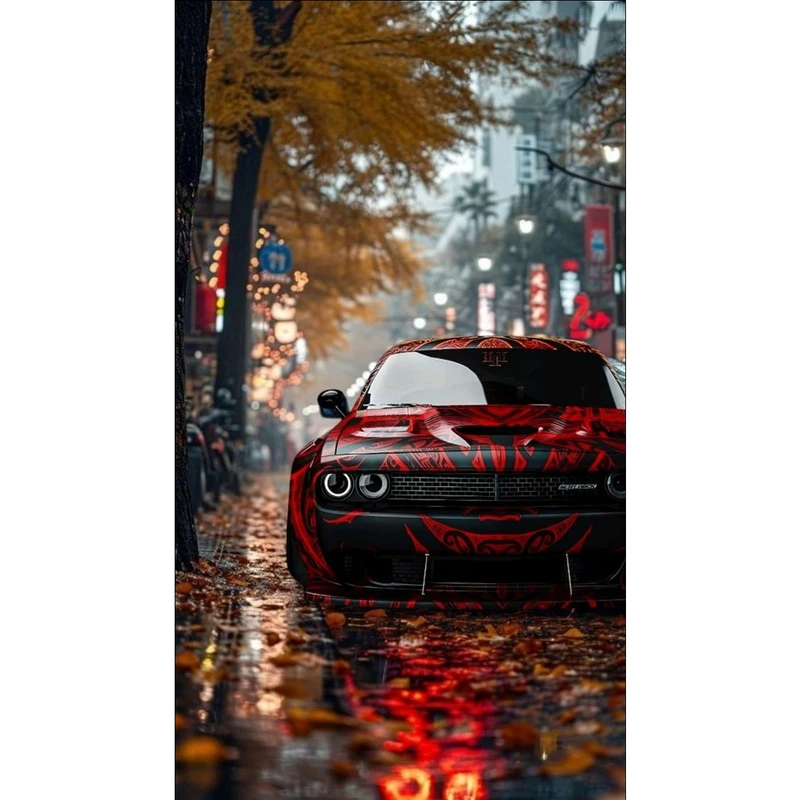 پوستر بوم استیکر طرح ماشین مدل Challenger کد P190