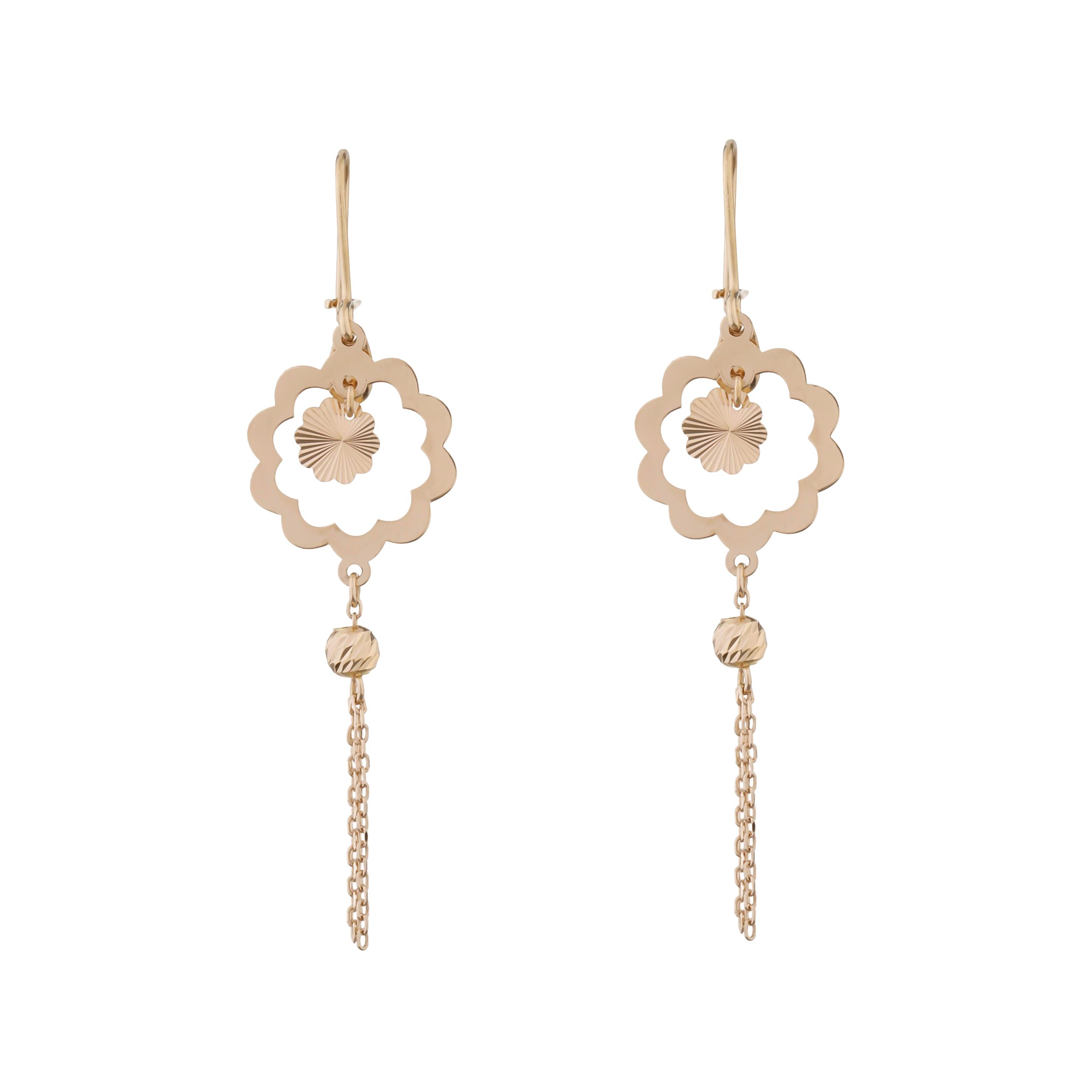 گوشواره آویزی طلا 18 عیار زنانه گلدم مدل 17151907