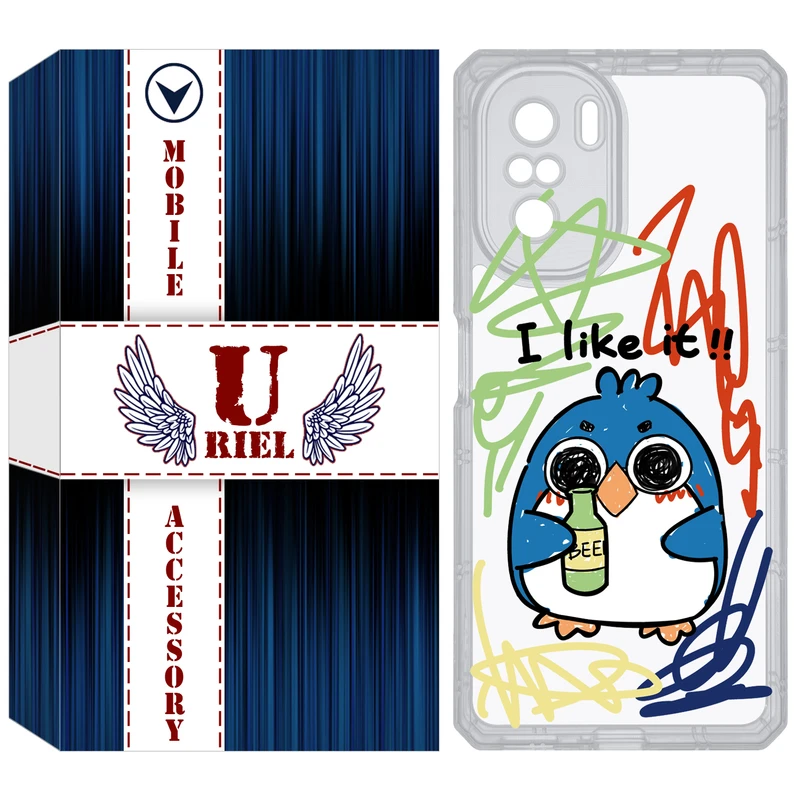 کاور یوریل قاب مدل Clear کد 23 طرح جوجه نقاش مناسب برای گوشی موبایل شیائومی Poco F3 / Redmi K40 / Mi 11i