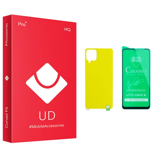 محافظ صفحه نمایش سرامیکی و پشت گوشی یو دی مدل +PRO مناسب برای گوشی موبایل سامسونگ Galaxy A12