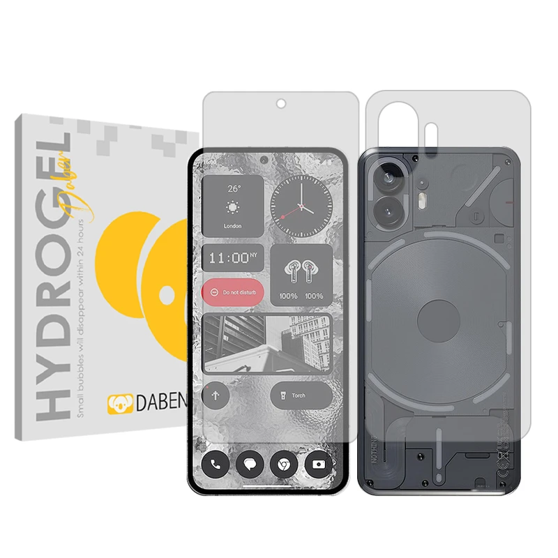 محافظ صفحه نمایش شفاف دبن مدل Tough مناسب برای گوشی موبایل ناتینگ Phone 2 به همراه محافظ پشت گوشی