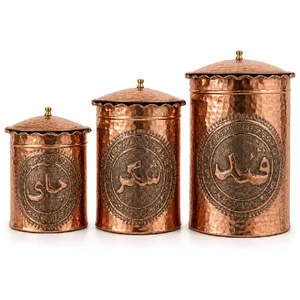 گمج مسی مدل قلم زنی کد ZH468 مجموعه 3 عددی