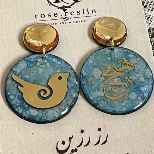 گوشواره دست دوز زنانه مدل مرغ هیچ