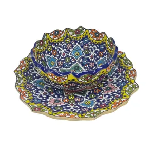 کاسه و بشقاب میناکاری مدل سفالی کد 25