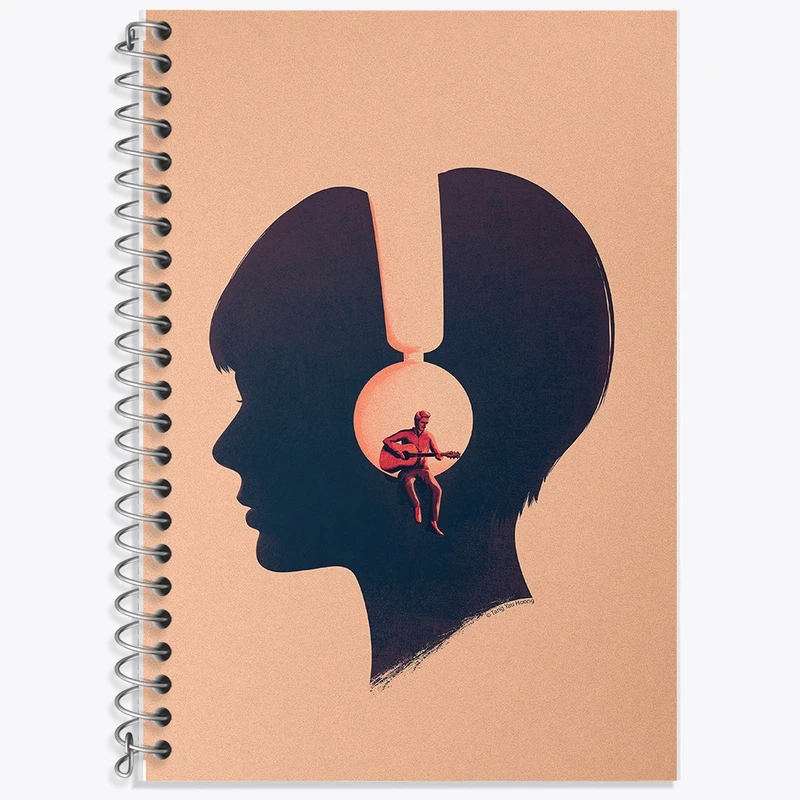 دفتر لغت 50 برگ خندالو طرح دختر و هدفون کد F233