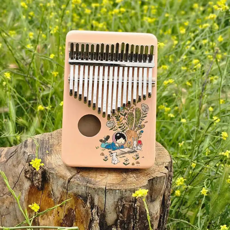 کالیمبا مدل حفره دار چوبی طرح نقاشی کد KZP-CH 1