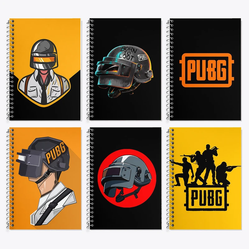 دفتر زبان 50 برگ خندالو مدل دو خط طرح پابجی (Pubg) کد 505 مجموعه 6 عددی