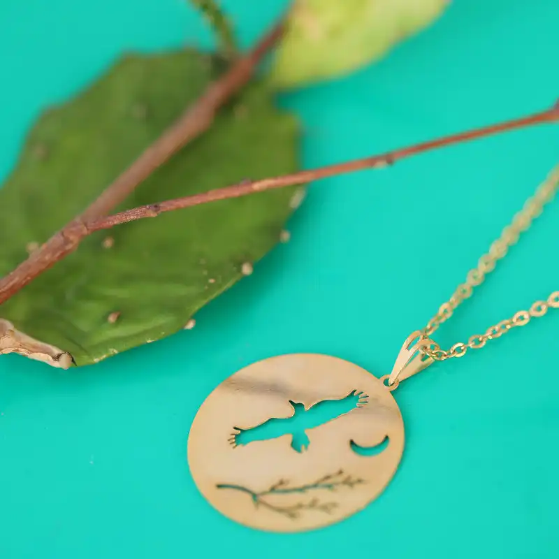 گردنبند طلا 18 عیار زنانه الن نار مدل پرنده EN10451