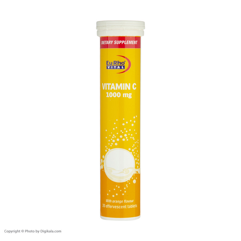 قرص جوشان ویتامین ث 1000 میلی گرمی یوروویتال بسته 20 عددی