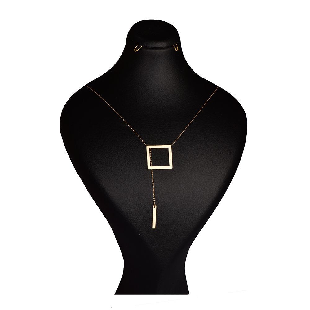 گردنبند طلا 18 عیار زنانه کرابو طرح مربع و مستطیل مدل Kr7004 -  - 1