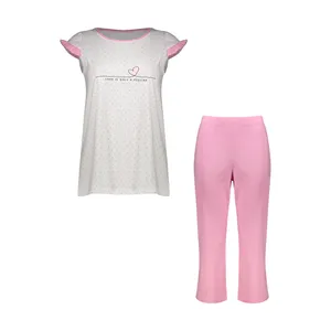 ست تی شرت آستین کوتاه و شلوارک زنانه ناربن مدل 1521697-3233 رنگ صورتی