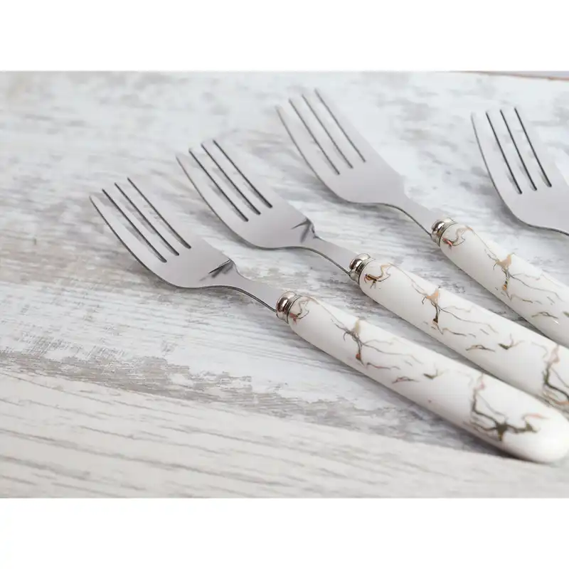 ست کارد و چنگال میوه خوری 12 پارچه طرح سنگ