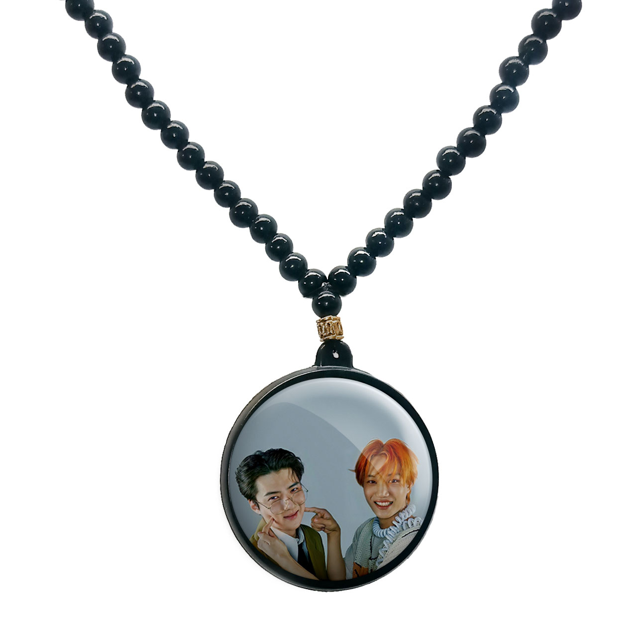 گردنبند پرمانه طرح exo کد pmd.14102مدل دو طرفه