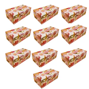 دستمال کاغذی 150 برگ ساپلکس طرح گلهای موژان کد K-100 بسته 10 عددی